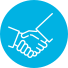 Two hands shaking in agreement icon