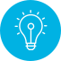 Light bulb icon on blue background