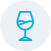 Weinglas Icon blau minimalistisch